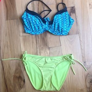 Athleta Swim Bikini Set, 34 D/DD top, Small Bottom
